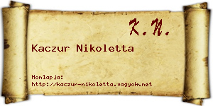 Kaczur Nikoletta névjegykártya