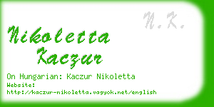 nikoletta kaczur business card